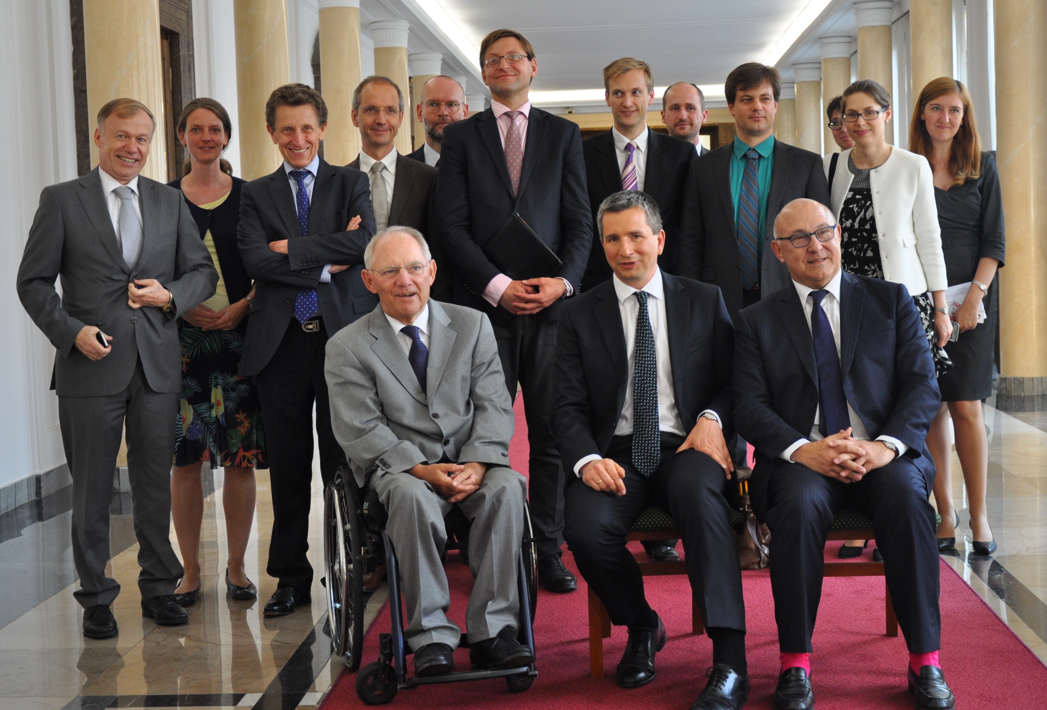 Uczestnicy spotkania ministrów finansów Trójkąta Weimarskiego 