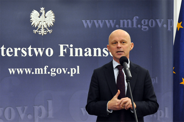 Minister finansów Paweł Szałamacha informuje o projekcie budżetu na 2016 r. podczas spotkania z dziennikarzami w dniu 14 grudnia 2015 r.
