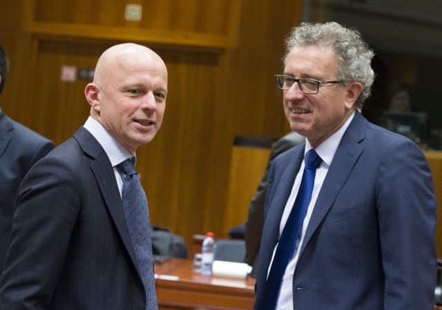 Od lewej: Minister finansów Paweł Szałamacha i minister finansów Luksemburga Pierre Gramegna. © European Union 