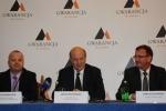 Od lewej - wiceminister finansów Wojciech Kowalczyk, wicepremier, minister finansów Jacek Rostowski i prezes Banku Gospodarstwa Krajowego Dariusz Kacprzyk podczas konferencji prasowej w dniu 2.10.2013 r.