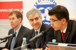 Uczestnicy spotkania od lewej Bas Bakker, Reza Moghadam, Marek Rozkrut