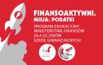 Logo programu Finansoaktywni. Misja: Podatki.