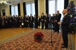 Minister finansów Paweł Szałamacha składa życzenia świąteczne podczas spotkania  z kierownictwem i pracownikami Ministerstwa Finansów, Służb Celnych i Skarbowych